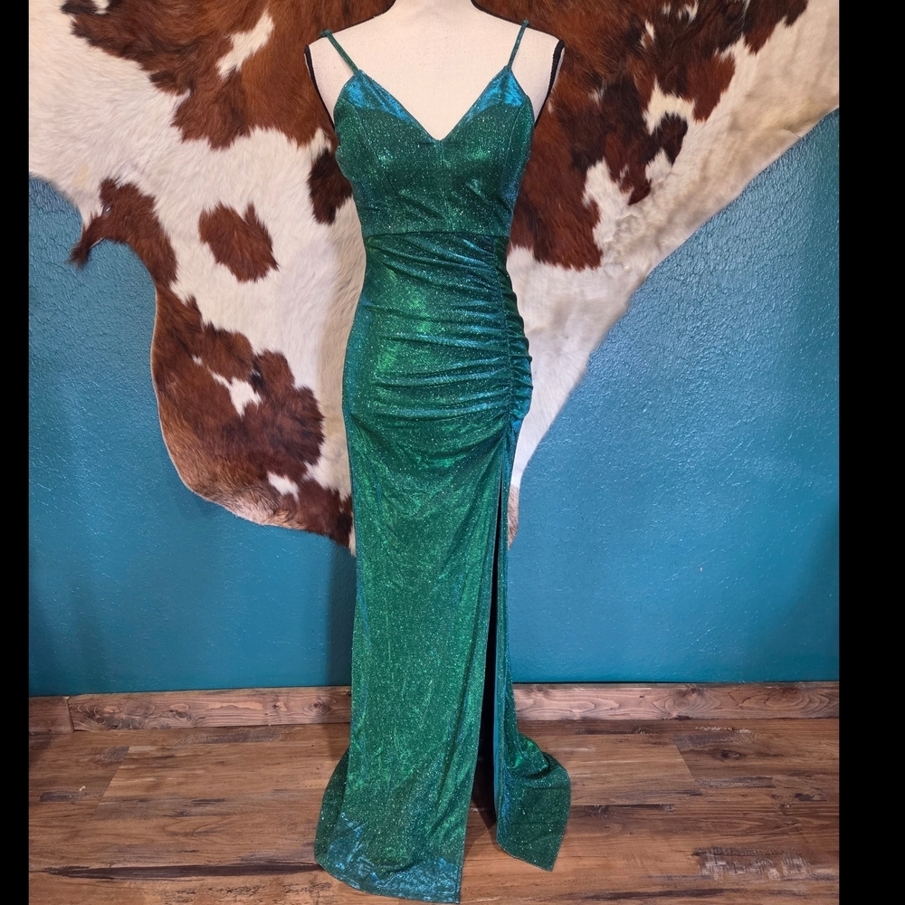 Honey and Rosie Sparkling Green Maxi Dress